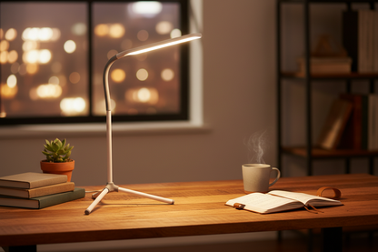 Lámpara LED en escritorio cozy